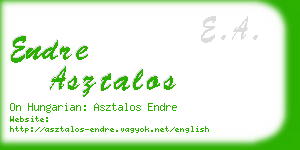 endre asztalos business card